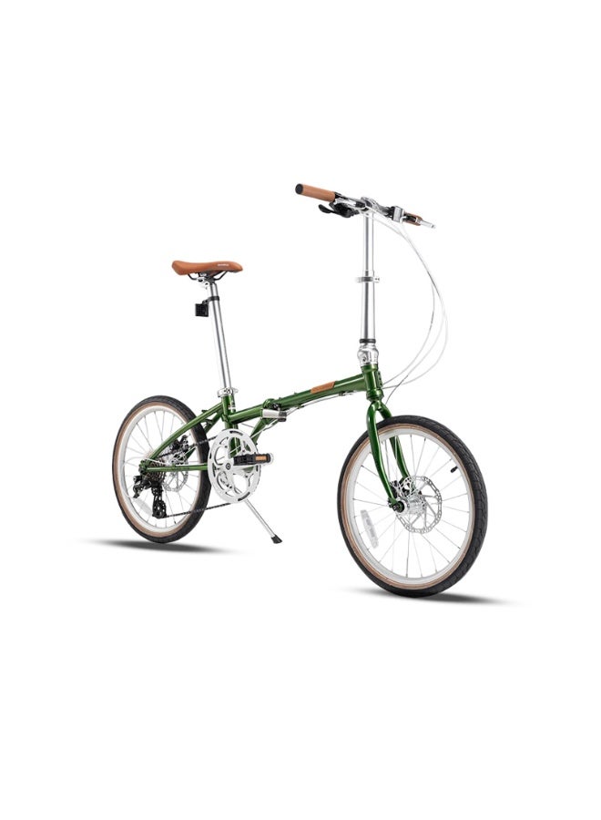 Dahon Boardwalk D8 20" Green Folding Bike | 8-Speed Shimano Drivetrain, 4130 Cro-Mo Steel Frame | 20" Wheels, V-Brakes, 12.3kg Weight - Image 1